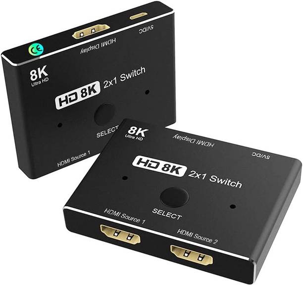 microware HDMI Switch 8K, HDMI 2.1 Switch Box Support 8K@60HZ HDCP 2.2 3D Media Streaming Device