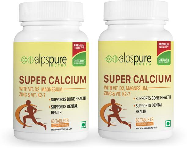 ALPSPURE SUPER CALCIUM WITH VIT-D2,MAGNESIUM,ZINC & VIT-K2-7 120 TABLETS