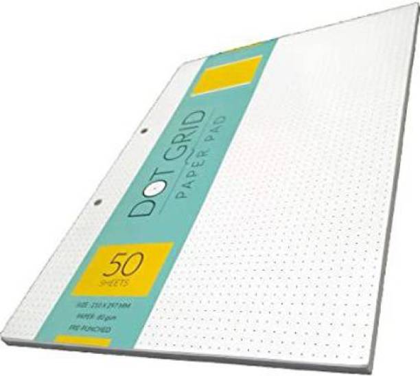 TreasureWorld A4-size 80 GSM Dot Grid paper pad ( 50 sheets) pre Punched 297 cm Acrylic Sheet