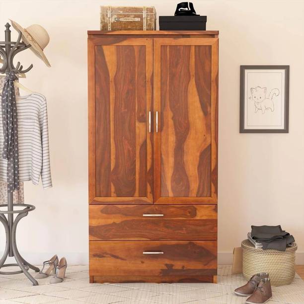 Craftvelly Solid Wood Cupboard Almirah (Finish Color - Provincial Finish, Pre-assembled) Solid Wood Cupboard