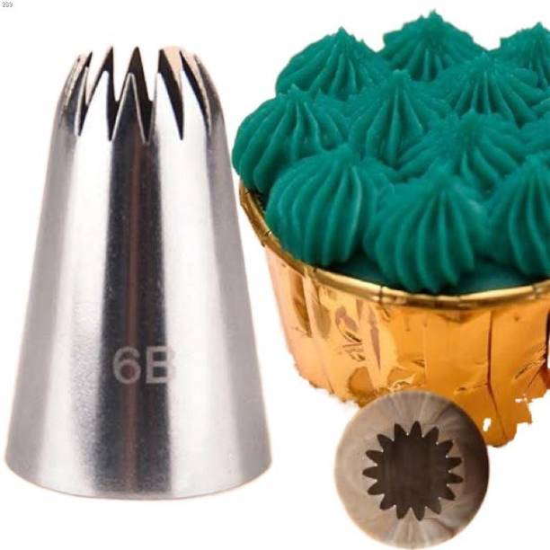 Rvs fantastikitchen store RVs 6B 1 Piece French Fine Cut Star Icing Piping Nozzles Stainless Steel Petal Icing Nozzle