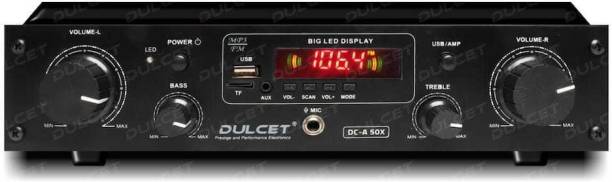 DULCET DC-A50X 2 Channel High Power Stereo Amplifier with Big LED Display/Bluetooth/MIC Input/USB/SD Card Slot/FM Radio/AUX Input/Remote Control & Built-in Equalizer with Bass, Treble & Balance Control 160 W AV Power Amplifier