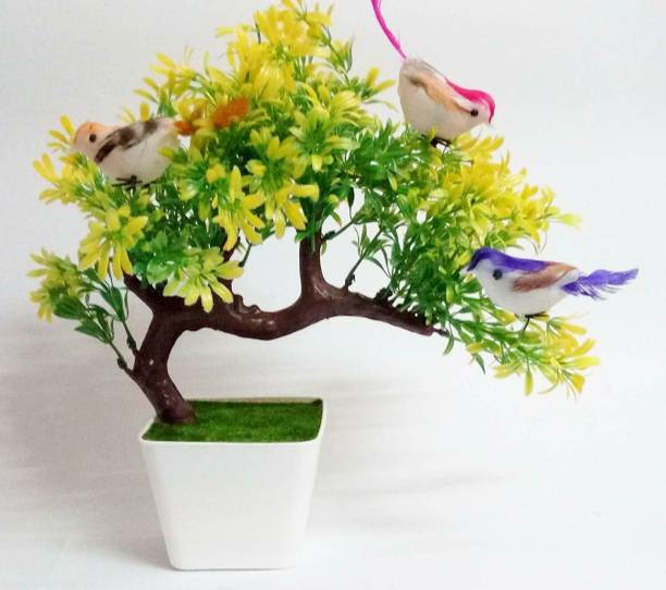 Saikara Collection Artificial Flower Pot for Office, Home & Decor Multicolor Wild Flower Artificial Flower  with Pot