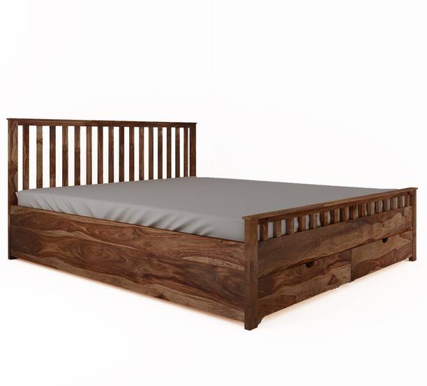 Rjkart Solid Wood Queen Box, Drawer Bed