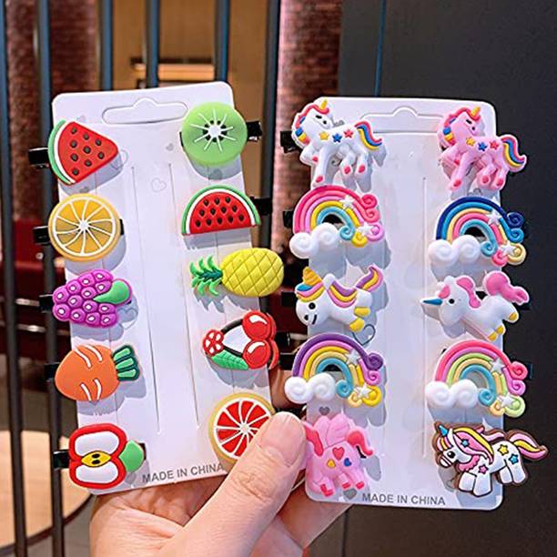 Myra Collection 20 Fruits Rainbow Unicorn Hair Clips Set Baby Hairpin For Kids Girls Hair Clip