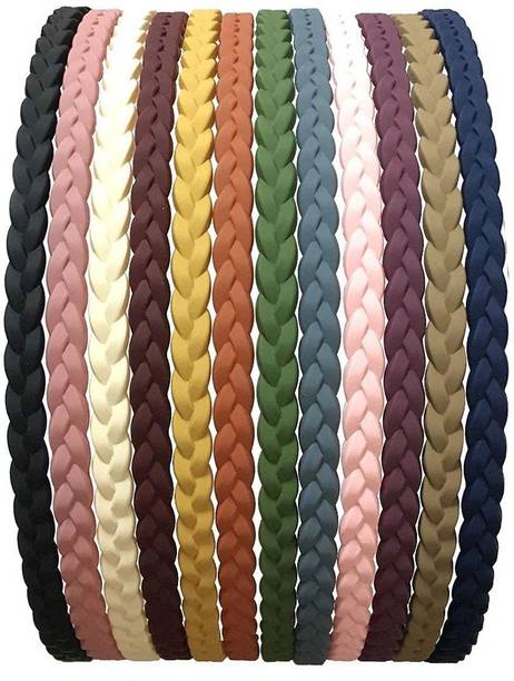 Myra Collection Matte Hair Band For Girls & Woman Premium Plastic Solid Color Headband set of 12 Hair Band