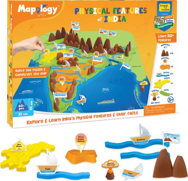 Imagimake Mapology - Physical Features of India- Educational Toy & Learning Aid- 5 years+