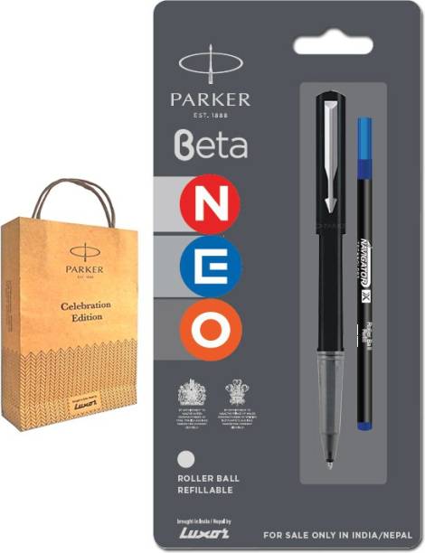 PARKER Beta Neo Roller Pen with Gift Bag (Black Body Colour) Roller Ball Pen