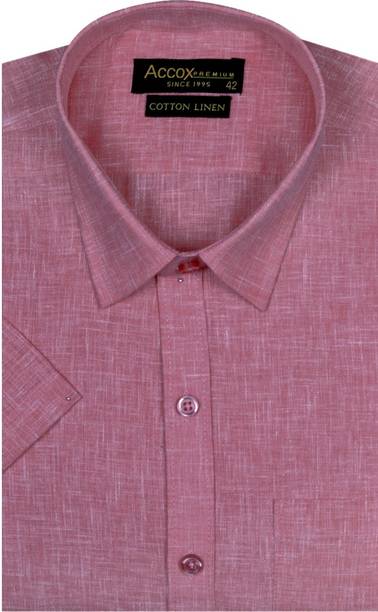 Men Regular Fit Solid, Self Design Spread Collar Formal Shirt