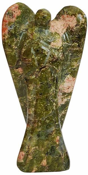 Shubh Sanket Vastu Crystal Natural Healing Stone Angel Hand Carved, Size 2 Inch (Unakite Stone) Decorative Showpiece  -  5 cm