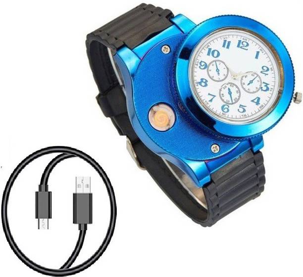 Gabbar ™Men's Watches USB Charging Lighter Windproof Electronic Quartz Wristwatches Watch Men's Casual Wristwatches Cigarette Lighter