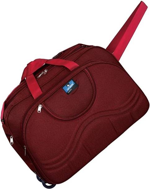 65 L Strolley Duffel Bag - BBD_N-Waterproof Luggage Travel Duffel Bag with Roller wheels Duffel Bag, - Red - Large Capacity