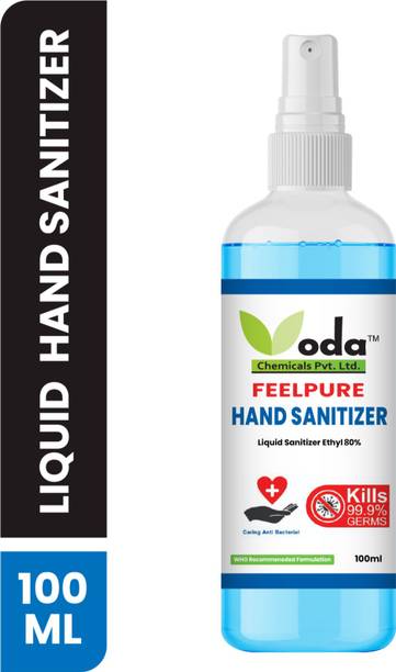 ODA FEELPURE  Ethyl 80% TOP SELLING FDA approved India's #1 100ml Instant Hand Sanitizer Pump Dispenser