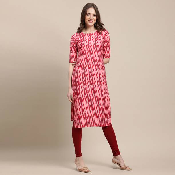 Women Striped Crepe Straight Kurta Price in India