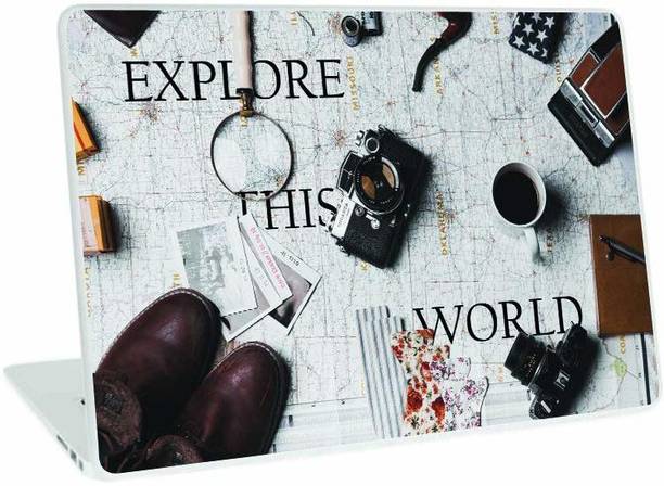 Galaxsia Explore This World Vinyl Laptop Skin/Sticker/Cover/Decal Compatible vinyl Laptop Skin Compatible for 15.6 inch