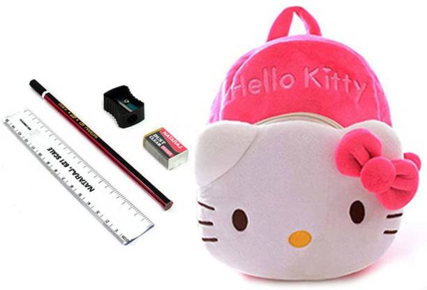 KIDSAC School Bag for Kids Hello Kitty-Pencil KIT Cartoon Kid bag School Bag Soft Plush Backpack