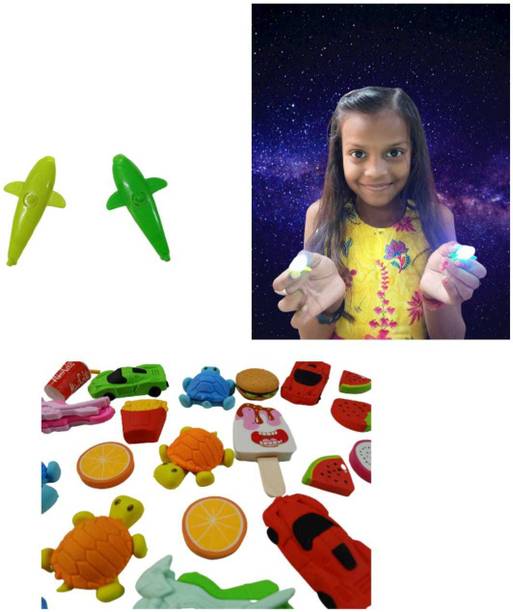 imtion 2 in 1 ( 1 Pcs Any Design eraser + 1 fishing lighting)