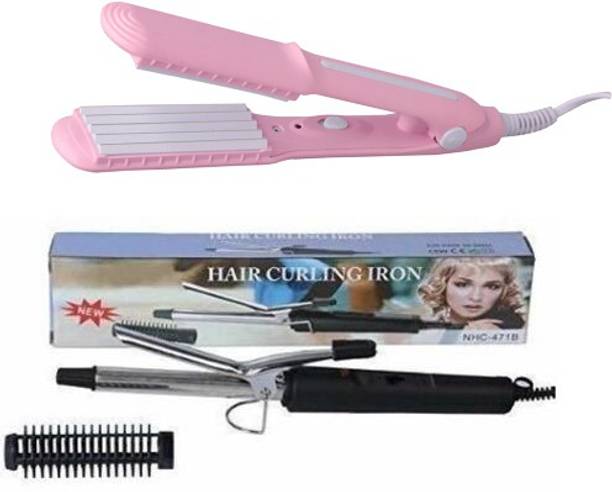 S2S Set of 2 New Combo Professional 471B Hair Curler and Hair Crimper Electric Hair Styler
