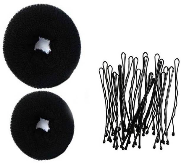 Sharum Crafts 2 Hair Donut & 24 Bobby Pin Hair Accessory Set