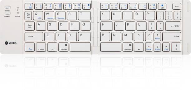 Zoook Palmpad, Wireless, Foldable x 2 / Rechargeable, with Dock Bluetooth Standard Multi-device Keyboard Compatible with Desktop, Laptop, Tablet, iPad, Mac stand support,multimedia_keys,PalmPad