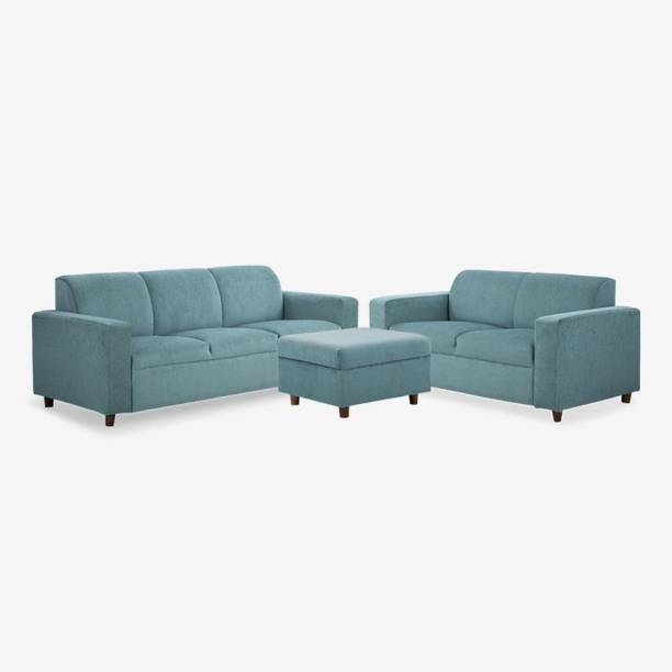 furbicle Fabric 3 + 2 Green Sofa Set