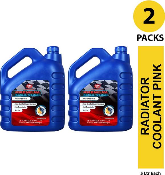UE Premium Radiator Coolant Ready To Use Pink -3 Liter (Pack of 2) Pre Mixed Coolants for All Vehicles Coolant