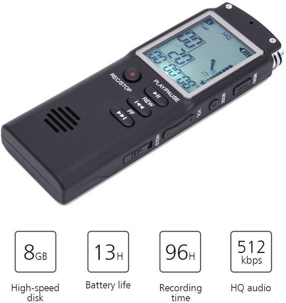 Bzrqx Professional Digital Voice Recorder 8GB Sound Audio Recorder Time Display 8 GB Voice Recorder