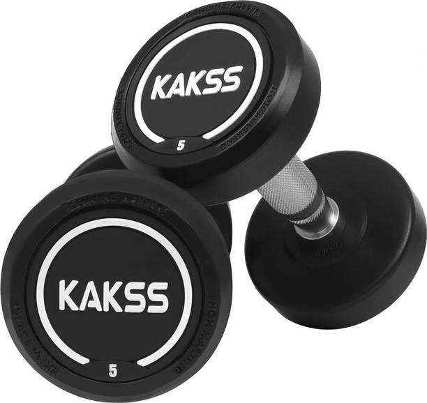 KAKSS Rubber Coated Professional Round Dumbbells(5kg*2pc) Fixed Weight Dumbbell