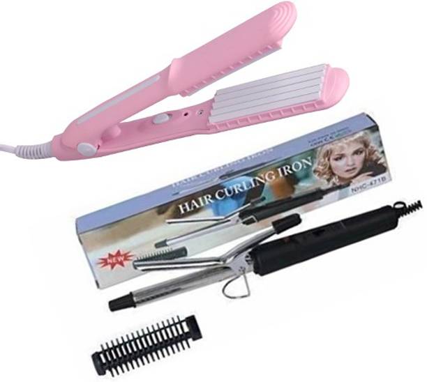 S2S Combo of Hair Curling Iron + Crimper (Color may vary ) Electric Hair Styler