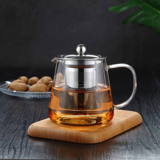 Avastro 550 ml Borosilicate Glass Kettle Teapot With Stainless Steel Infuser Heated Container Tea Pot Good Clear Kettle