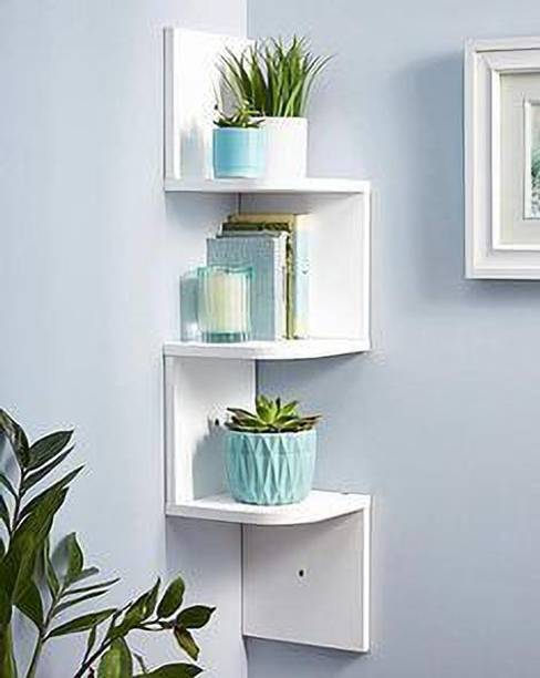 Umar Enterprises Wall shelf Zig zeg shelves corner rack shelf MDF Living room & Bedroom MDF (Medium Density Fiber) Wall Shelf