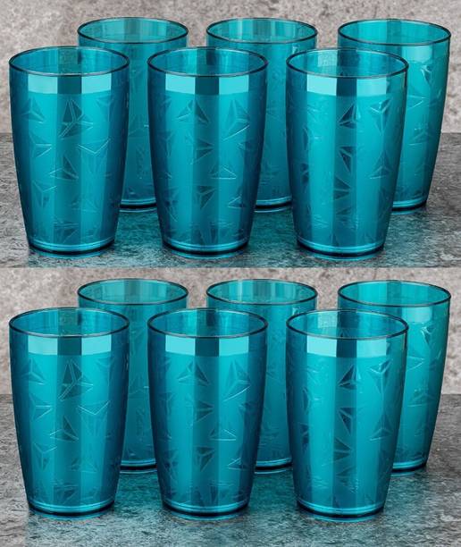 Sentricus (Pack of 12) Water Juice Drinking Glasses SkyBlue Set Of 12 Glass Set Water/Juice Glass