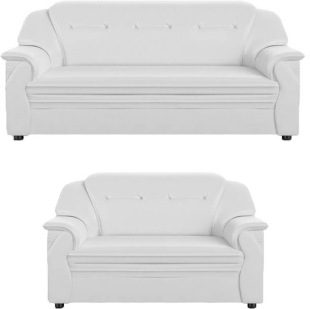 Sekar Lifestyle Polyurethane Large Series Leatherette 3 + 2 WHITE Sofa Set