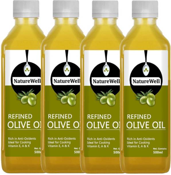 Naturewell Pack of 4 Refined Olive Oil Plastic Bottle Olive Oil Plastic Bottle