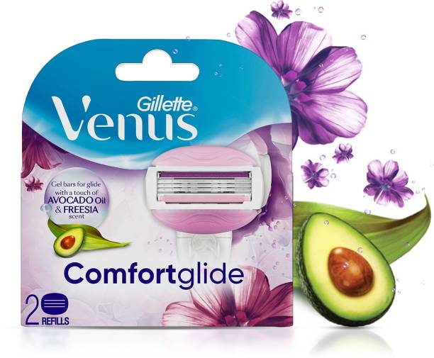 GILLETTE Venus Comfortglide Women Hair Removal Razor Blades - (Avocado Oils Gel Bars)