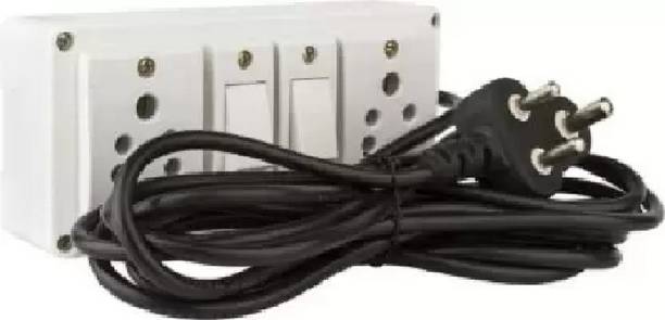 SAGEPL Extension Switch Board with 2 Sockets(5A) Long Wire 2 Socket 2  Socket Extension Boards