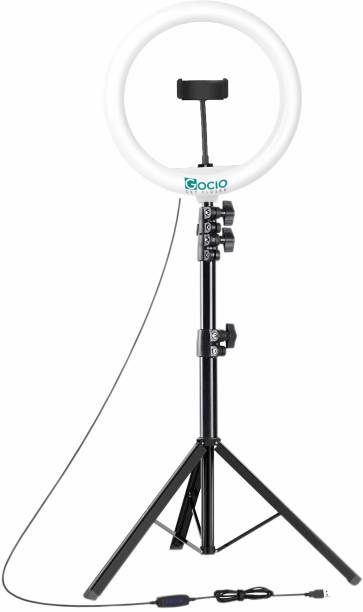 ROUND LIIGHT Premium 10 Inches Big LED Ring Light with 7 feet Tripod Stand for Camera Smartphone, YouTube Video Shoot/Makeup Shoot/Studio Shoots/Instagram Video Shoot. Ring Flash