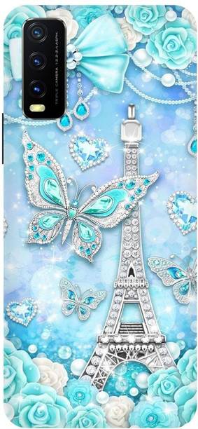 Zaplab Back Cover for Vivo Y20i, V2027 Butterfly With Eiffel Tower
