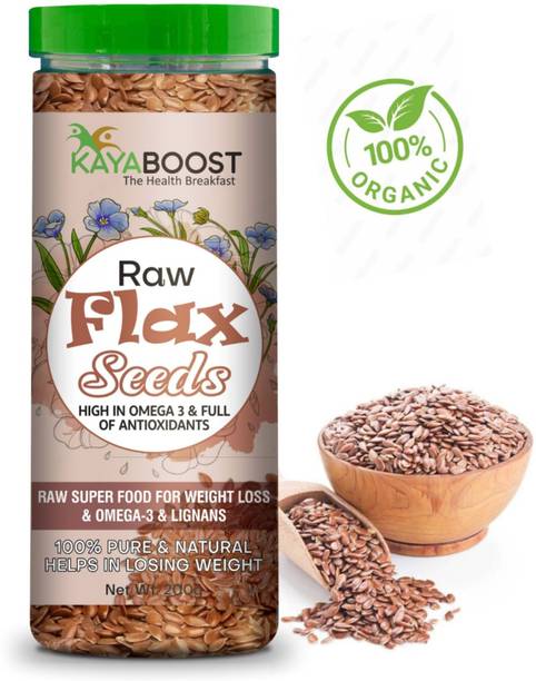 KAYABOOST Certified Organic Flax Seeds Raw Superfood for Weight Loss Brown Chia Seeds