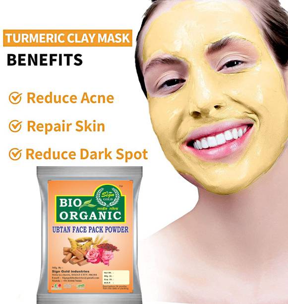 sign gold Ubtan Face Wash with Chickpea Flour, Turmeric, Saffron, Almond Extract