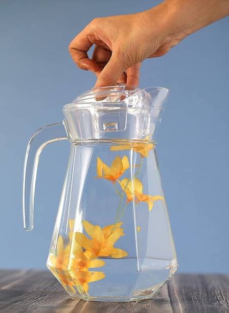 baluda 1.45 L Water Borosilicate Glass Water jug with Plastic Cap, for Juice Water iced Tea Pitcher Tea Carafe hot Glass Pitcher and Sun Tea Jar Pitcher