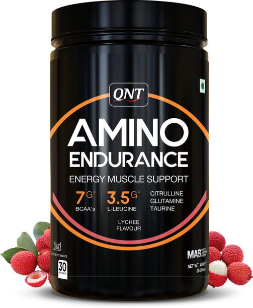 QNT Amino Endurance (BCAA), Supports Muscle Building & Recovery, 400g, Lychee BCAA