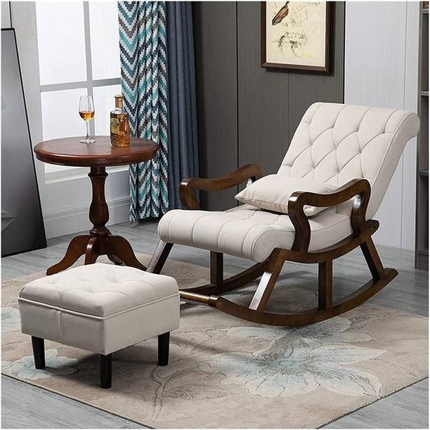 Smarts collection Wood Rocker Rocking Lounge Chair Recliner Relaxation Lounging Relaxing Seat Solid Wood 1 Seater Rocking Chairs