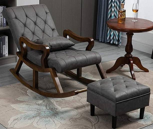 Smarts collection Wood Rocker Rocking Lounge Chair Recliner Relaxation Lounging Relaxing Seat Solid Wood 1 Seater Rocking Chairs