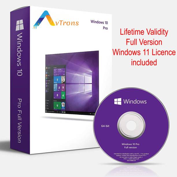 avtrons Microsoft Windows 10 Pro OEM DVD Pack 32bit / 64 Bit OEM Product Key