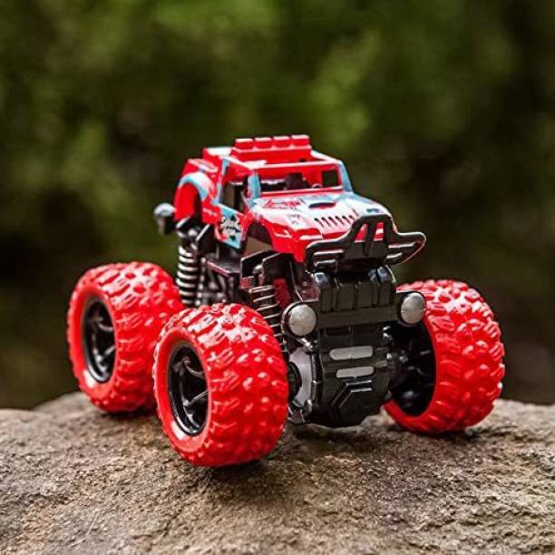 KIDDILY Mini Monster Truck Friction Cars Toys, 360 Degree Stunt 4wd Cars Push go Truck