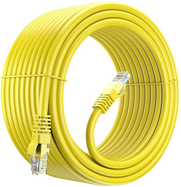 Tech-X Ethernet Cable 10 m Cat6 Ethernet Cable,10M High Speed 550MHZ /10Gigabit Speed UTP LAN Cable Yellow