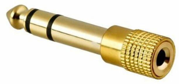 Crystonics Gold Plated 6.35mm TRS Male Plug To 3.5mm Stereo Female Audio Jack Adapter Ideal replacement or spare for headphones and earphones
