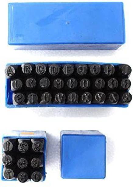 SAMENX 6 MM Letter & Number Punch Set| 9 Numbers (0 to 9) & 27 Letters (A to Z ) 36pcs Punches & Punching Machines