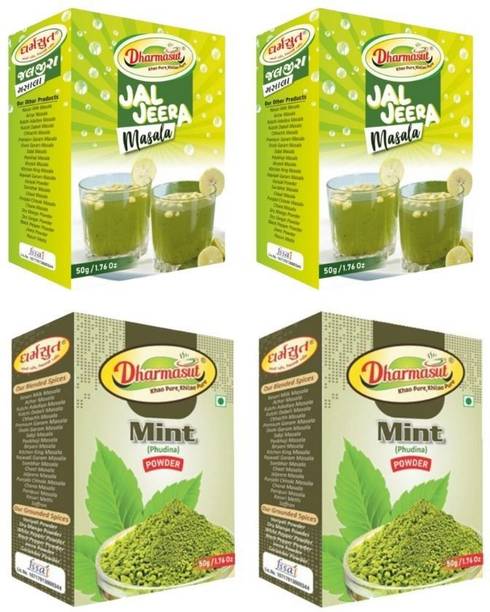 Dharmasut Chatpata Jaljeera (50g*2) + Mint Powder (50g*2) | Combo of 4 | 200g